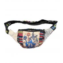 Cotton Hemp  Peace  Butterfly's Mushroom Fanny Pack RIB2243
