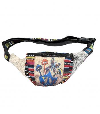 Cotton Hemp  Peace  Butterfly's Mushroom Fanny Pack RIB2243 