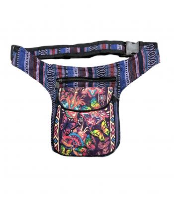 Cotton DP Multi Floral  Zip & Pocket West Bag Wholesale (SR25)