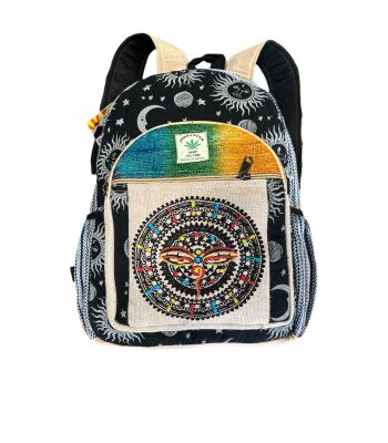 Cotton Hemp Backpack with Mandala & Third Eye FB143