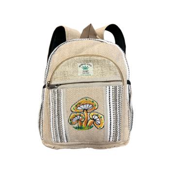Hemp Mushroom Embroidery Mini Backpack FB182 