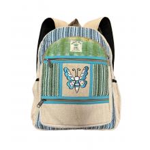 Hemp Emb Blue Butterfly Backpack FB243
