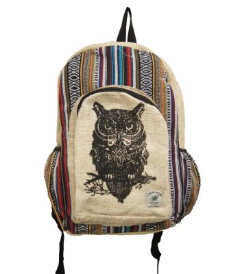 Hemp Owl Backpack  (KSE91)