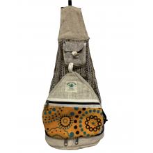 Cotton Hemp Zip Folding Backpack  KSE1197