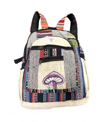 Cotton Ghery Patch Mushroom Backpack Wholesale (RIB1372)