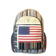 Cotton Hemp USA Flag Backpack RIB1941
