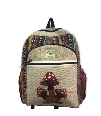 Cotton Hemp Triple Mushroom Backpack RIB2068 