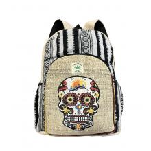 Cotton Hemp Sun moon King Skull Backpack RIB24227
