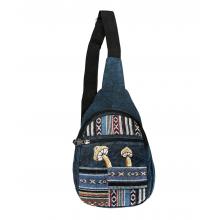 Cotton Patchwork Multi Mushroom Crossbody Bag RIB24918
