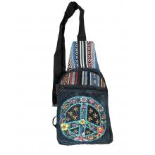 Cotton Peace Sign Crossbody Bag RIB24958