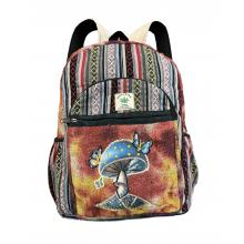 Hemp Tie Dye Blue Butterfly Mushroom Backpack RIB3009