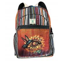 Hemp Humming Bird & Bee on Sunflower Backpack RIB3019