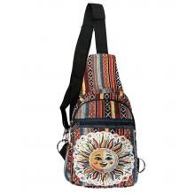 Cotton Multi Patch Sun moon Crossbody Side Bag RIB3028
