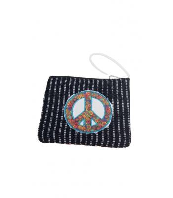 Cotton peace sign coin purse KFC2763