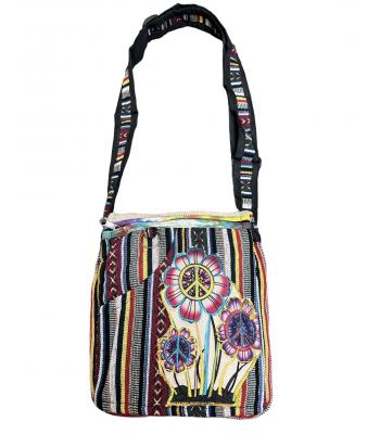 Cotton Peace Sign Flower P.P  Bag RIB2124 
