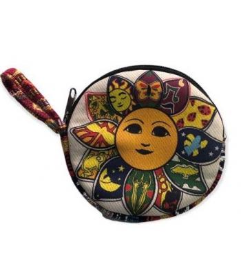 Cotton Round  Zip  Multi Sun Coin Bag (RIB2162)