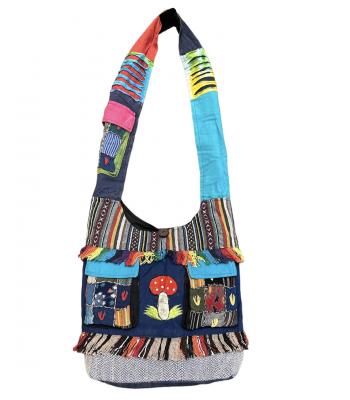 Cotton Multi Mushroom Two Pocket Bag SF896