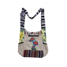 Cotton Hemp Mushroom Tie Dye Side Pocket Sling Bag KFC2733