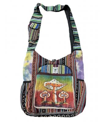 Cotton Hemp Ghary  Emb Triple Mushroom Bag  RIB2166 / 2295 