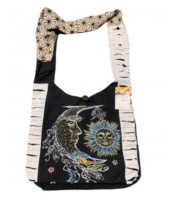 Cotton Razor Cut Sun Moon Emb Bag RIB1833