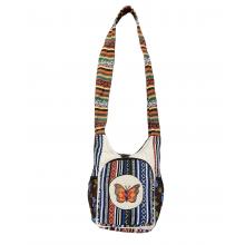 Cotton Hemp Side Pocket Butterfly Mini Bag RIB3034