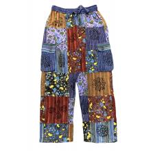 Cotton Multi Patch Block Print Mushroom Pants D589