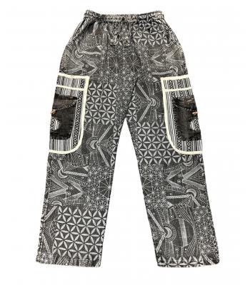Cotton Multi Print B/White Box Pocket Mountain Yoga Trouser NC2009 