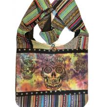 Cotton  Three Skull  Tie Dye patch   Bag RIB1183