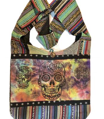 Cotton  Three Skull  Tie Dye patch   Bag RIB1183