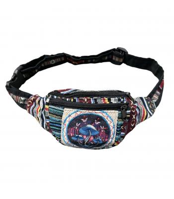 Cotton Ghary Multi Flower Mushroom Fanny Bag Wholesale (RIB2115)