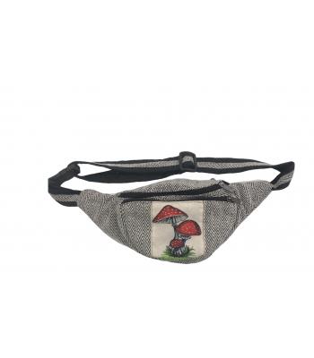 Cotton Hemp Triple Cherry Mushroom Fanny Bag (RIB2116)