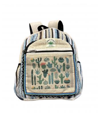 Cotton Hemp Cactus Mini Backpack RIB24232