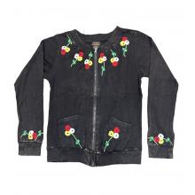 Cotton Emb Round Neck Zip Jacket CD2775