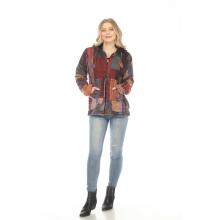 Cotton Patchwork Fleece Lining Hooded Jacket D386