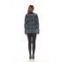Cotton Razor Cut Multi Patchwork Mushroom Print  Denim Blue Zip Jacket (D406)