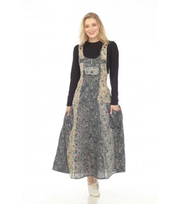 Cotton Patchwork Multi Tone Mushroom Overall Jumpsuit Dress DT77