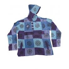 Cotton Purple &  Blue Hooded Pullover DT50