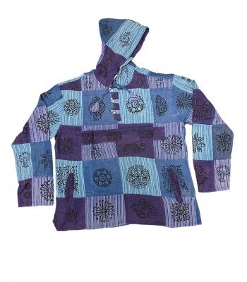 Cotton Purple &  Blue Hooded Pullover DT50 